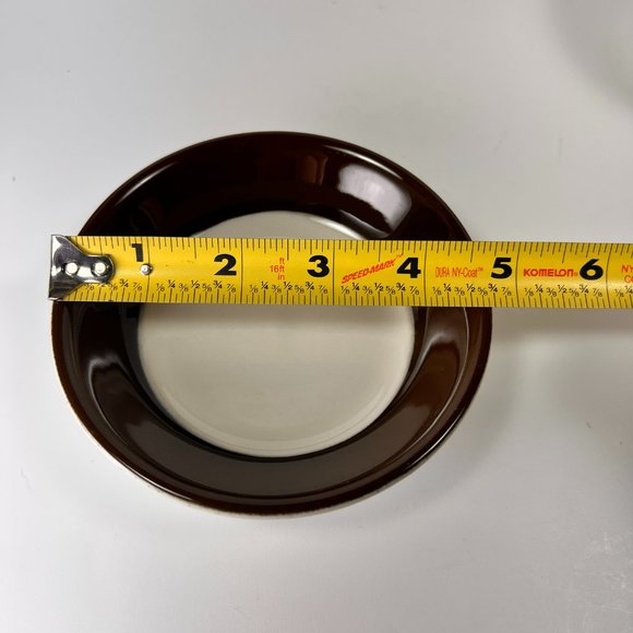 Vtg Jackson Custom China Saucers Brown White Union Made Restaurant Ware Lot of 6 - Picture 9 of 9